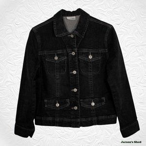 Chico's Platinum- Women's Size 0 Black Jean Jacket